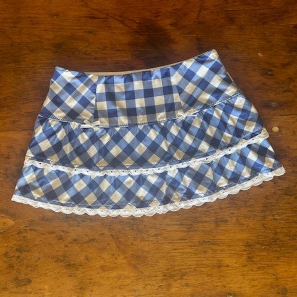 Betsey Johnson Swim Betsey Johnson Blue Gingham Coverup Swim Skirt